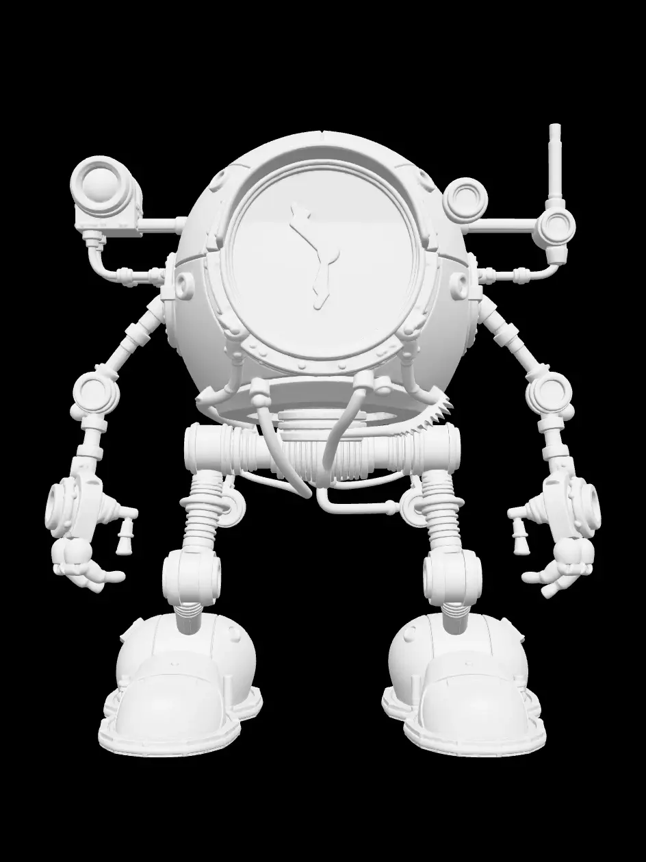 White model generator output with a clean untextured base mesh ready for 3D printing